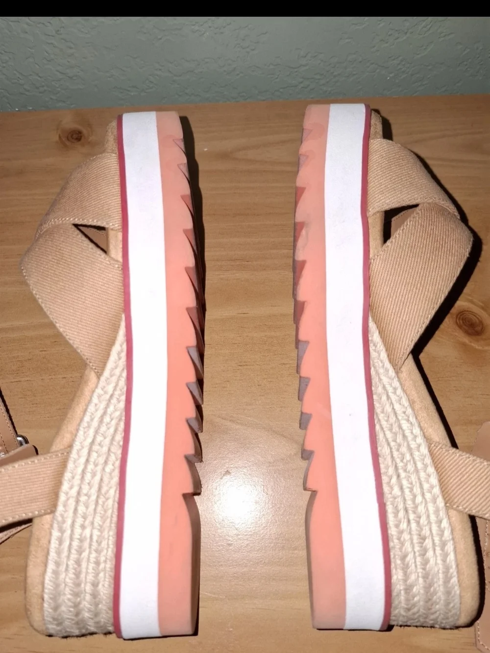 Chelsea & Violet Blush and Pink Platform Wedge Sandals